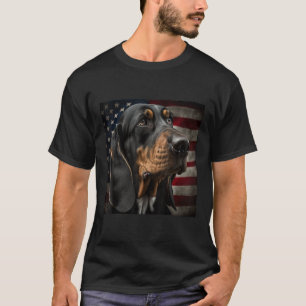 Black and Tan Coonhound 4th of July Black and Tan  T-Shirt