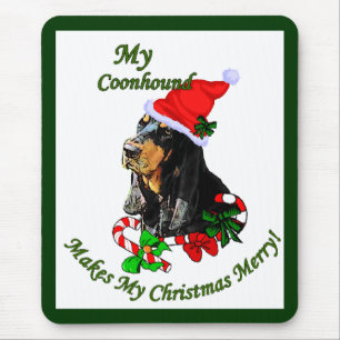 Black and Tan Coonhound Christmas Gifts Mouse Pad