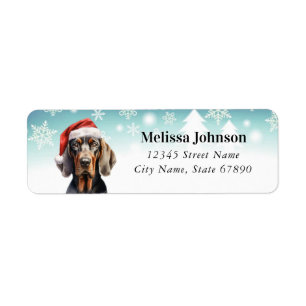 Black and Tan Coonhound Dog Return Address Labels