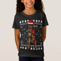 Black and Tan Coonhound Dog Santa Hat Xmas Ugly Ch