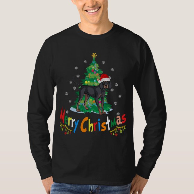 Black And Tan Coonhound Dog Ugly Christmas Sweater (Front)