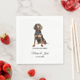 Black and Tan Coonhound Pet Cocktail Wedding Napkin