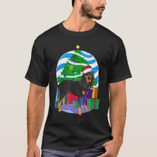 Black And Tan Coonhound Santa Christmas Tree Decor T-Shirt