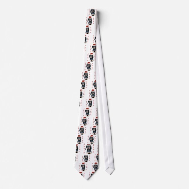 Black and Tan Coonhound Santa Paws Tie (Front)