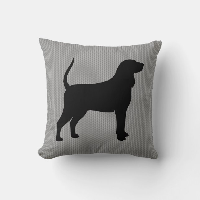 Black and Tan Coonhound Silhouette Cushion (Front)