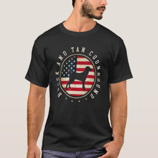 Black And Tan Coonhound Usa Flag 4th July Dog Mum T-Shirt