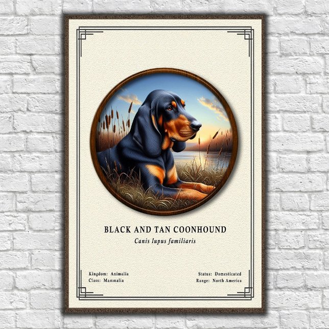 Black and Tan Coonhound Zoology Series Poster (Creator Uploaded)