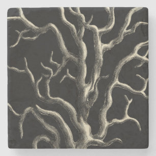 Black and Tan Coral Stone Coaster