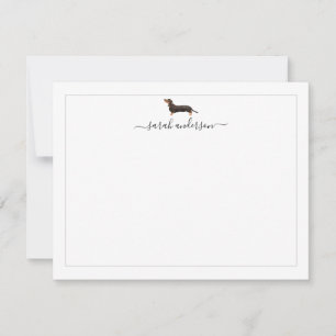Black and Tan Dachshund Border Personalised Card