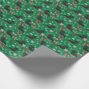 Black and Tan Dachshund dog christmas Wrapping Paper