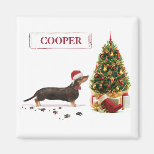 Black and Tan Dachshund Funny Christmas Dog Magnet
