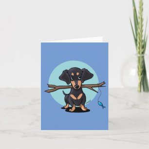 Black and Tan Dachshund Greeting Card