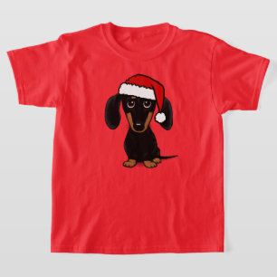 Black and Tan Dachshund Santa Cute Wiener Dog T-Shirt
