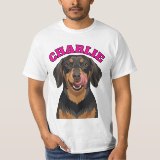 Black and Tan Dachshund Wiener Dog Licking Nose T-Shirt