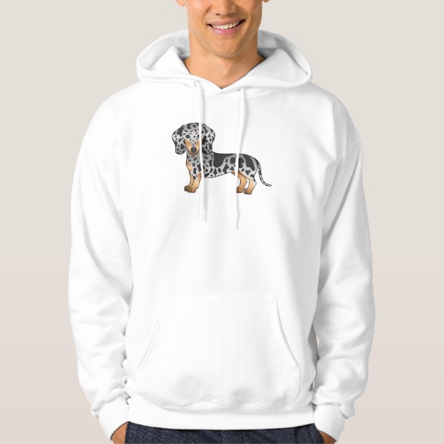 Black And Tan Dapple Short Hair Dachshund Cute Dog Hoodie (Front)