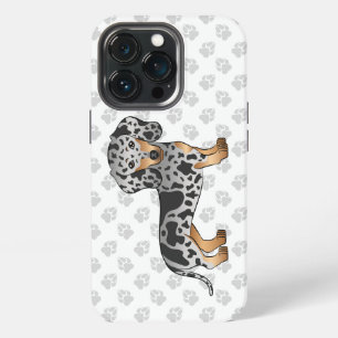 Black And Tan Dapple Short Hair Dachshund & Paws iPhone 13 Pro Case