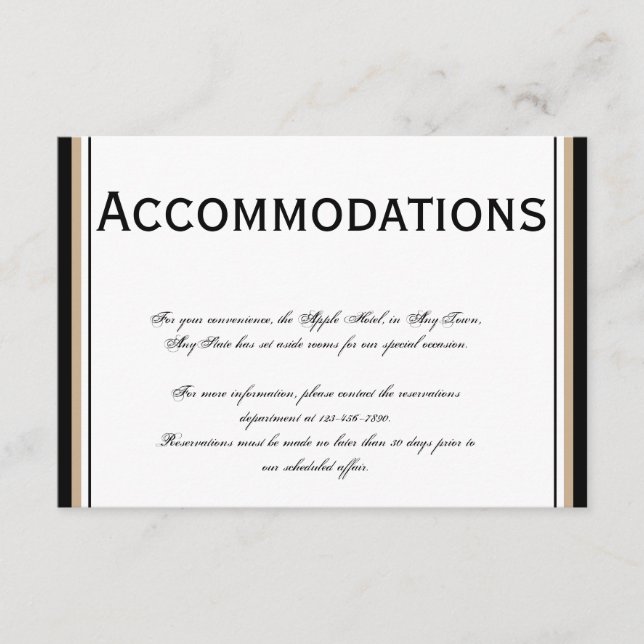 Black and Tan Diamond Frame Monogram Wedding Enclosure Card (Front)