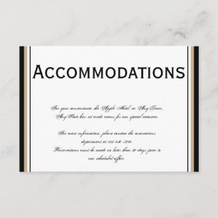 Black and Tan Diamond Frame Monogram Wedding Enclosure Card