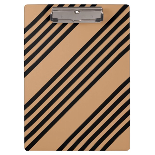 Black and tan five stripe pattern clipboard (Front)
