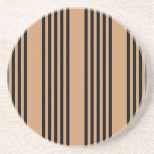 Black and tan five stripe pattern coaster