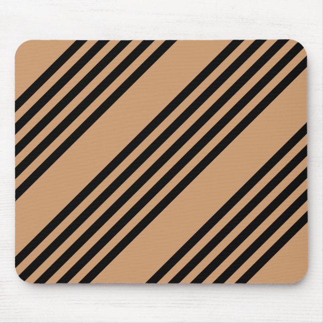 Black and tan five stripe pattern mouse pad (Front)