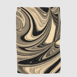 Black and Tan Floe Pattern Golf Towel