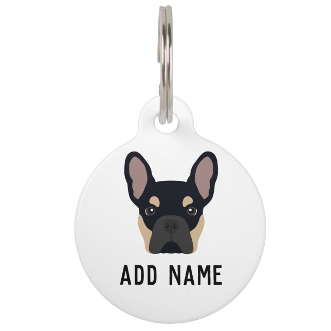 Black and Tan French Bulldog Pet Tag (Front)