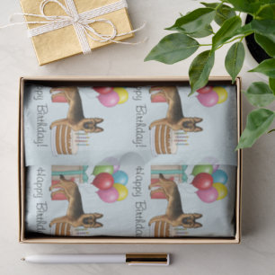 Black And Tan German Shepherd Colourful Birthday Tissue Paper