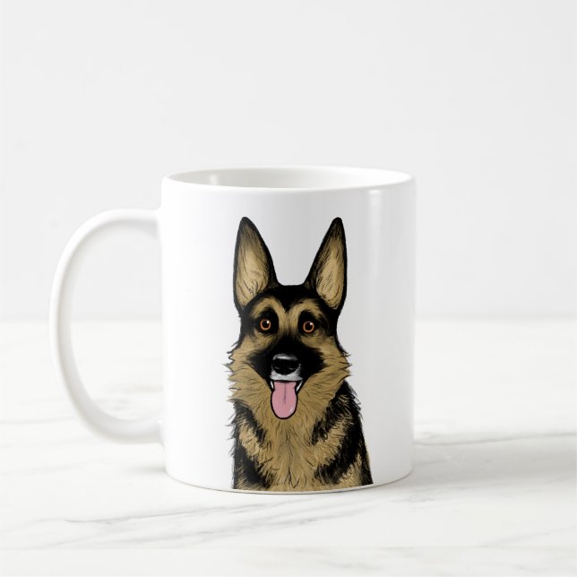 Black and Tan German Shepherd Dog Coffee Mug (Left)