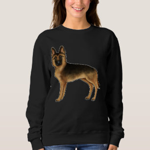Black And Tan German Shepherd Dog Illustration Sweatshirt