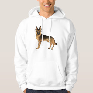 Black And Tan German Shepherd Dog Standing Up Hoodie