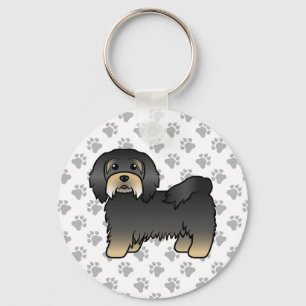 Black And Tan Havanese Cute Cartoon Dog Key Ring