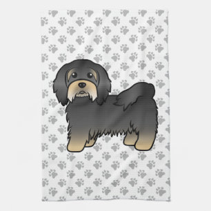 Black And Tan Havanese Cute Cartoon Dog Tea Towel