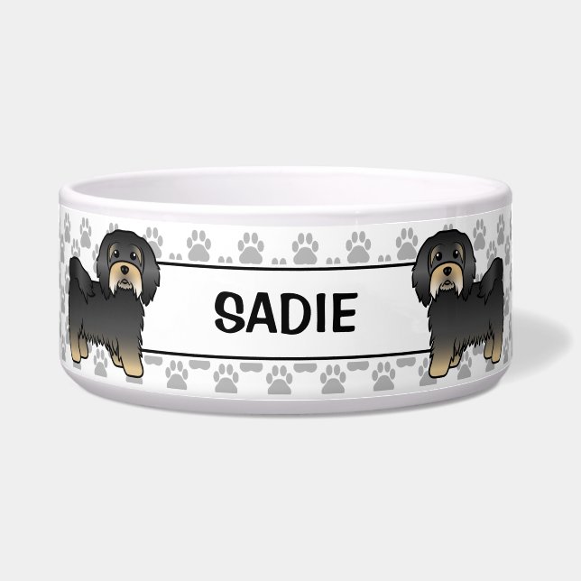 Black And Tan Havanese Cute Dog With Paws & Name (Front)