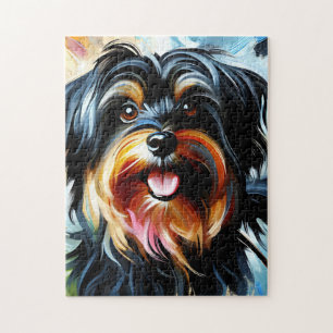 Black and Tan Havanese Dog Acrylic Print Dog Lover Jigsaw Puzzle