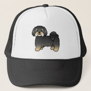 Black And Tan Lhasa Apso Cute Cartoon Dog Trucker Hat