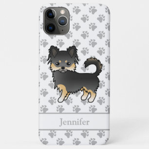 Black And Tan Long Coat Chihuahua Cute Dog & Name Case-Mate iPhone Case