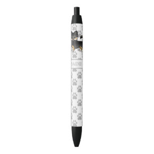 Black And Tan Long Coat Chihuahua Cute Dog & Name Ink Pen