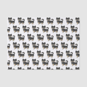 Black And Tan Long Coat Chihuahua Cute Dog Pattern Tissue Paper