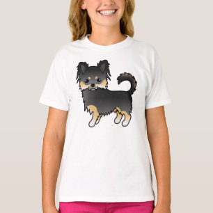 Black And Tan Long Coat Chihuahua Cute Dog T-Shirt