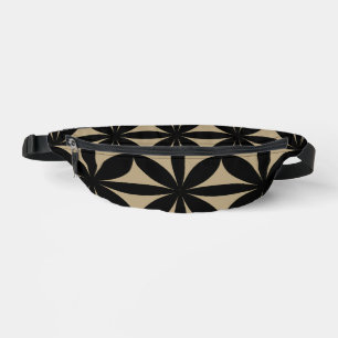 Black and Tan Modern / Retro Print Bum Bags