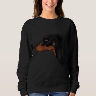 Black And Tan Natural Ears Doberman Sweatshirt