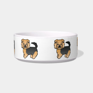 Black And Tan Norfolk Terrier Cute Cartoon Dogs Bowl