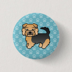 Black And Tan Norfolk Terrier Dog On Blue 3 Cm Round Badge