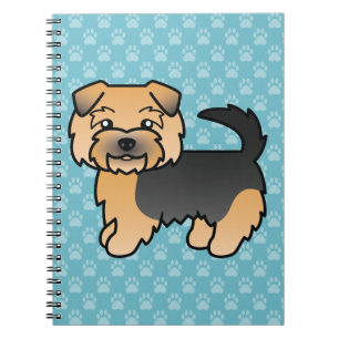Black And Tan Norfolk Terrier Dog On Blue Colour Notebook
