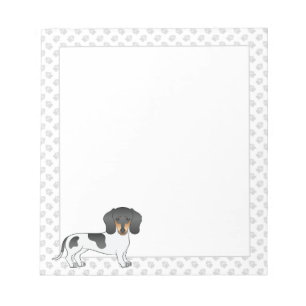 Black And Tan Piebald Short Hair Dachshund & Paws Notepad