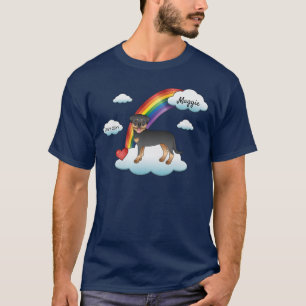 Black And Tan Rottweiler Dog Rainbow Memorial T-Shirt