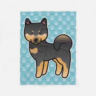 Black And Tan Shiba Inu Dog Fleece Blanket