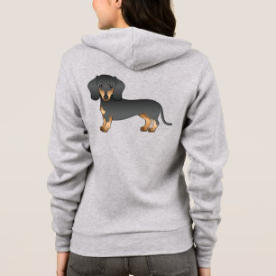 Black And Tan Short Hair Dachshund Cartoon Dog Hoodie