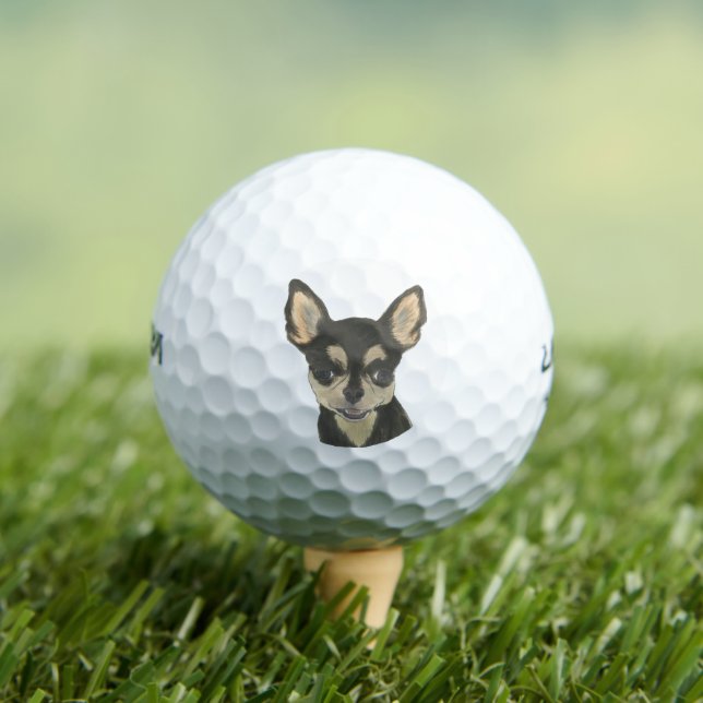 Black and Tan Shorthaired Chihuahua Golf Balls (Insitu Tee)